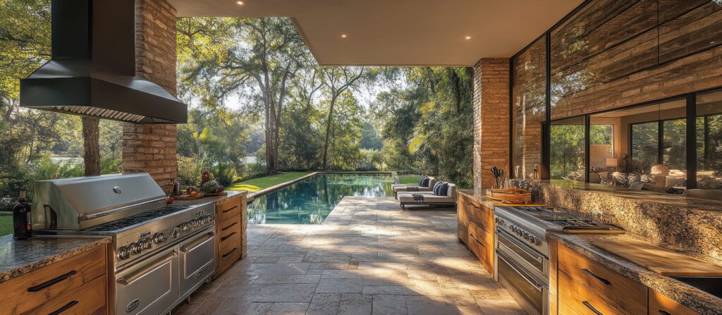pool house avec cuisine d'été